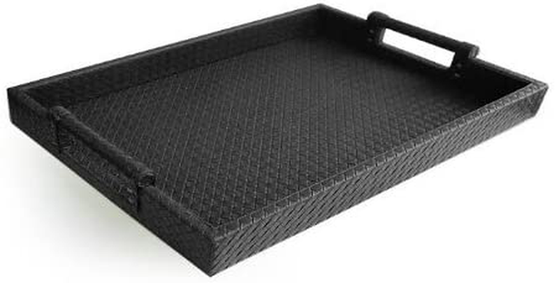 American Atelier Leather Serving Tray with Handles Home & Garden > Decor > Decorative Trays American Atelier 19 x 14 x 2 inches  