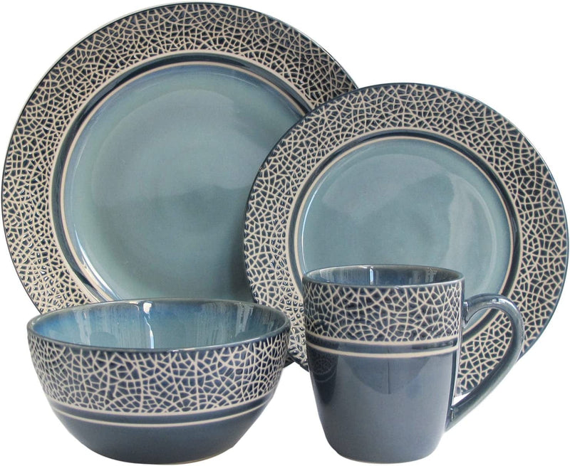 American Atelier Markham 16 Piece round Dinnerware Set, 11X11X4, Brown Home & Garden > Kitchen & Dining > Tableware > Dinnerware American Atelier Mosaic Blue  