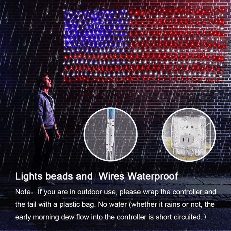 American Flag Lights with 420 Super Bright LEDs,KAZOKU Waterproof Led Flag Net Light of The United States for Yard,Garden Decoration, Festival, Holiday, Party Decoration,Christmas Decorations Home & Garden > Decor > Seasonal & Holiday Decorations& Garden > Decor > Seasonal & Holiday Decorations HYH   