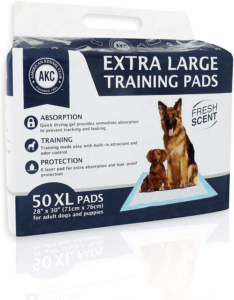 American Kennel Club Pet Training and Puppy Pads, Regular and Extra Large Animals & Pet Supplies > Pet Supplies > Dog Supplies > Dog Diaper Pads & Liners American Kennel Club Fresh Scented XL 30" x 28" - Pack of 50 