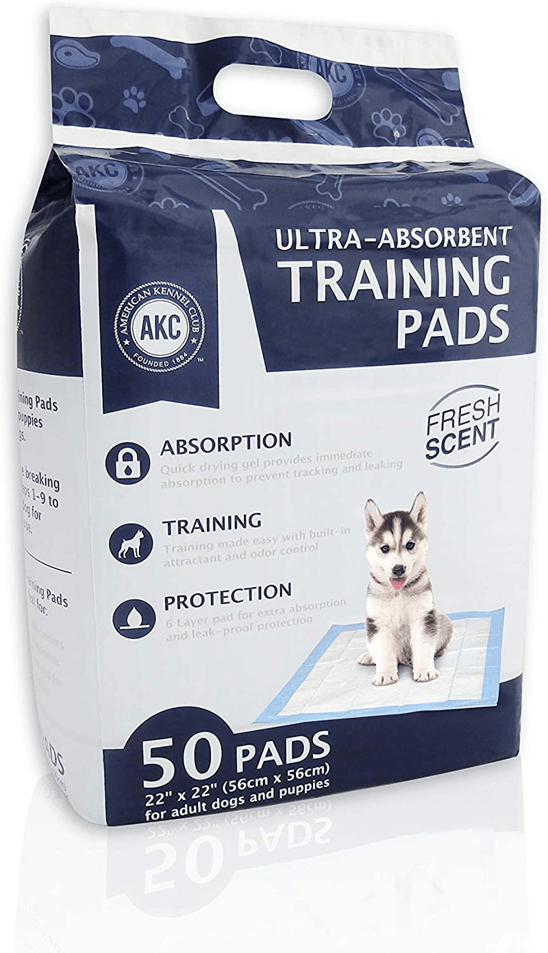 American Kennel Club Pet Training and Puppy Pads, Regular and Extra Large Animals & Pet Supplies > Pet Supplies > Dog Supplies > Dog Diaper Pads & Liners American Kennel Club Fresh Scented 22" x 22" - Pack of 50 