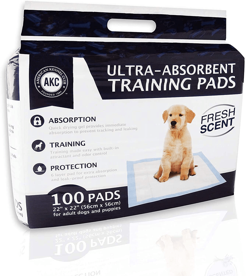 American Kennel Club Pet Training and Puppy Pads, Regular and Extra Large Animals & Pet Supplies > Pet Supplies > Dog Supplies > Dog Diaper Pads & Liners American Kennel Club Fresh Scented 22" x 22" - Pack of 100 