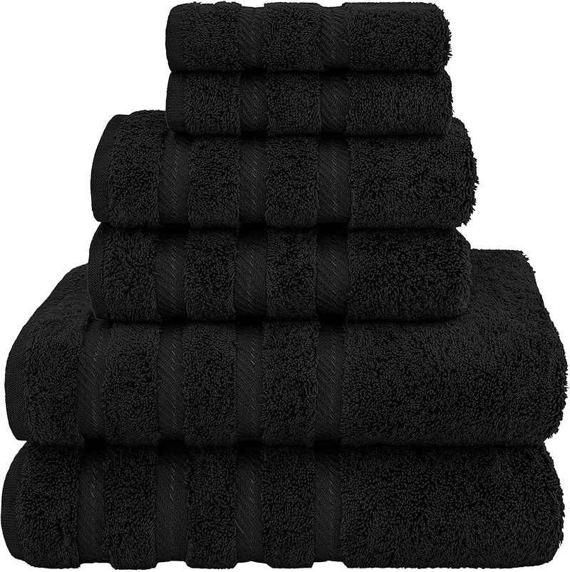 American Soft Linen Towel Set, 2 Bath Towels 2 Hand Towels 2 Washcloths Super Soft and Absorbent 100% Turkish Cotton Towels for Bathroom and Kitchen Shower Towel [Worth $72.95] Navy Blue Home & Garden > Linens & Bedding > Towels American Soft Linen Black 6 Piece Towel Set 