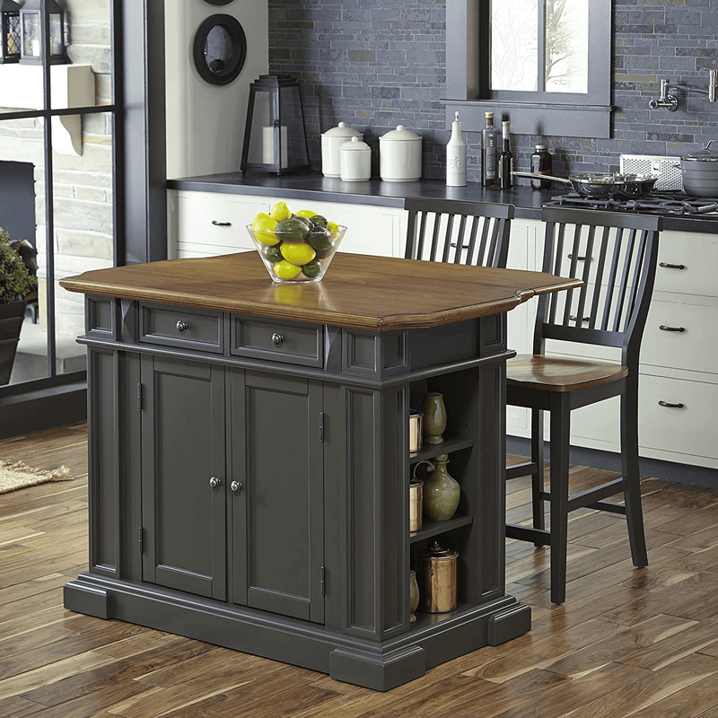 Americana Gray Kitchen Island with Drop Leaf by Home Styles Home & Garden > Kitchen & Dining > Food Storage Home Styles   