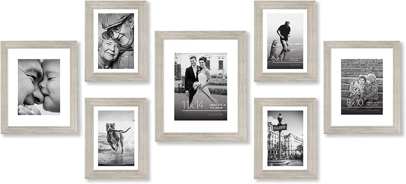 Americanflat 10 Piece Black Gallery Wall Picture Frame Set with 8X10, 5X7, and 4X6.Shatter-Resistant Glass. Picture Frames for Wall or Desk - Hanging Hardware and Easel Stands Included Home & Garden > Decor > Picture Frames Americanflat Driftwood 7 Pack 
