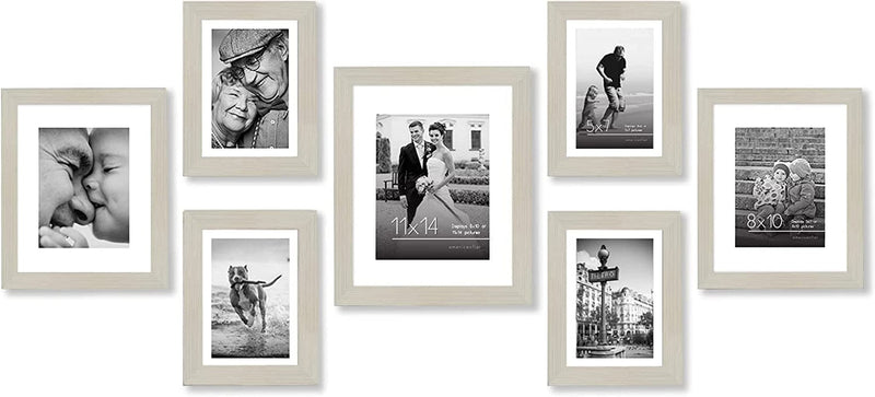 Americanflat 10 Piece Black Gallery Wall Picture Frame Set with 8X10, 5X7, and 4X6.Shatter-Resistant Glass. Picture Frames for Wall or Desk - Hanging Hardware and Easel Stands Included Home & Garden > Decor > Picture Frames Americanflat Light Wood 7 Pack 