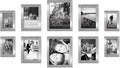Americanflat 10 Piece Black Gallery Wall Picture Frame Set with 8X10, 5X7, and 4X6.Shatter-Resistant Glass. Picture Frames for Wall or Desk - Hanging Hardware and Easel Stands Included Home & Garden > Decor > Picture Frames Americanflat Silver 10 Pack 