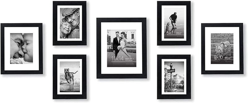 Americanflat 10 Piece Black Gallery Wall Picture Frame Set with 8X10, 5X7, and 4X6.Shatter-Resistant Glass. Picture Frames for Wall or Desk - Hanging Hardware and Easel Stands Included Home & Garden > Decor > Picture Frames Americanflat Black 7 Pack 