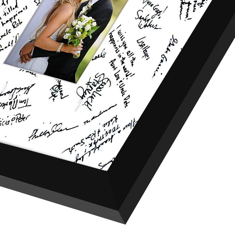 Americanflat 14X14 Black Wedding Signature Picture Frame Displays 5X7 Photo with Polished Glass Home & Garden > Decor > Picture Frames Americanflat   