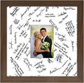 Americanflat 14X14 Black Wedding Signature Picture Frame Displays 5X7 Photo with Polished Glass