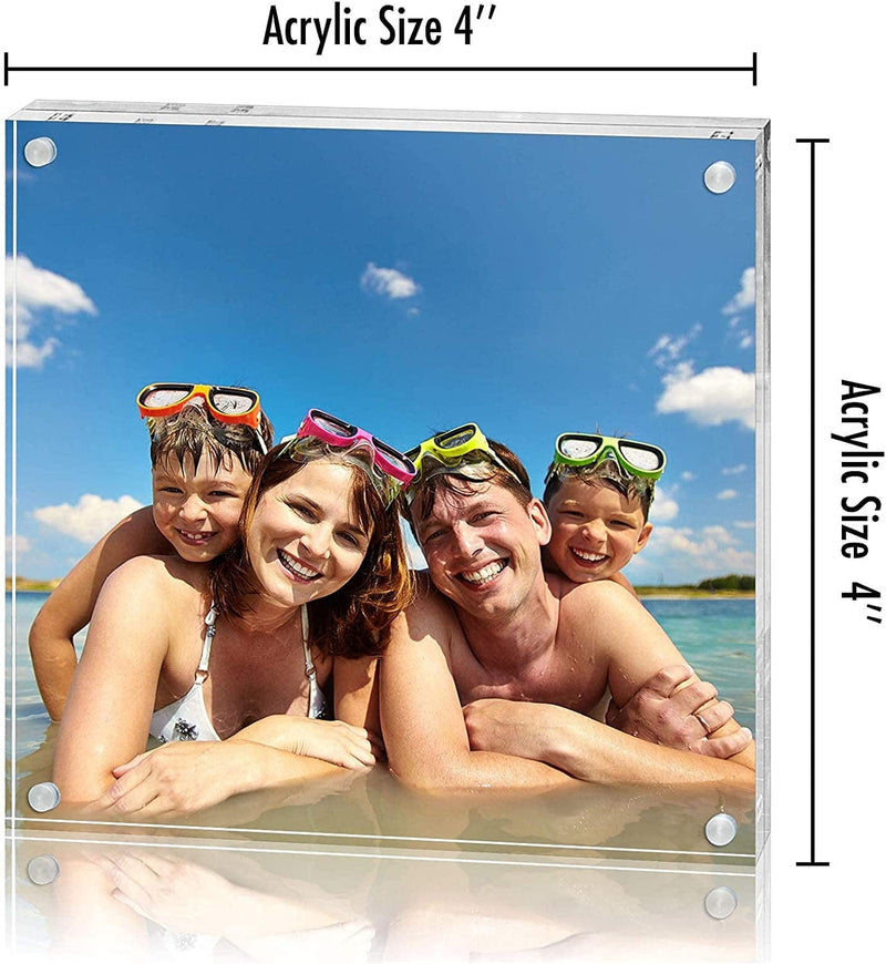 Americanflat 4X4 Acrylic Picture Frame - Scratch Resistant with Magnetic Corners & Freestanding for Tabletop Home & Garden > Decor > Picture Frames Americanflat   