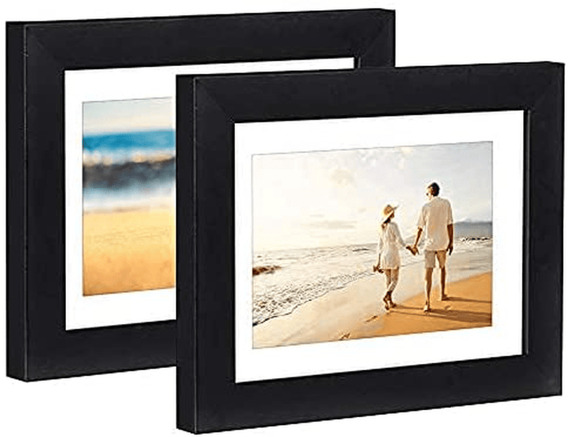 Americanflat 9x12 Picture Frame in Black - Displays 6x8 With Mat and 9x12 Without Mat - Composite Wood with Shatter Resistant Glass - Horizontal and Vertical Formats for Wall Home & Garden > Decor > Picture Frames Americanflat Black 2 Pack 5x7