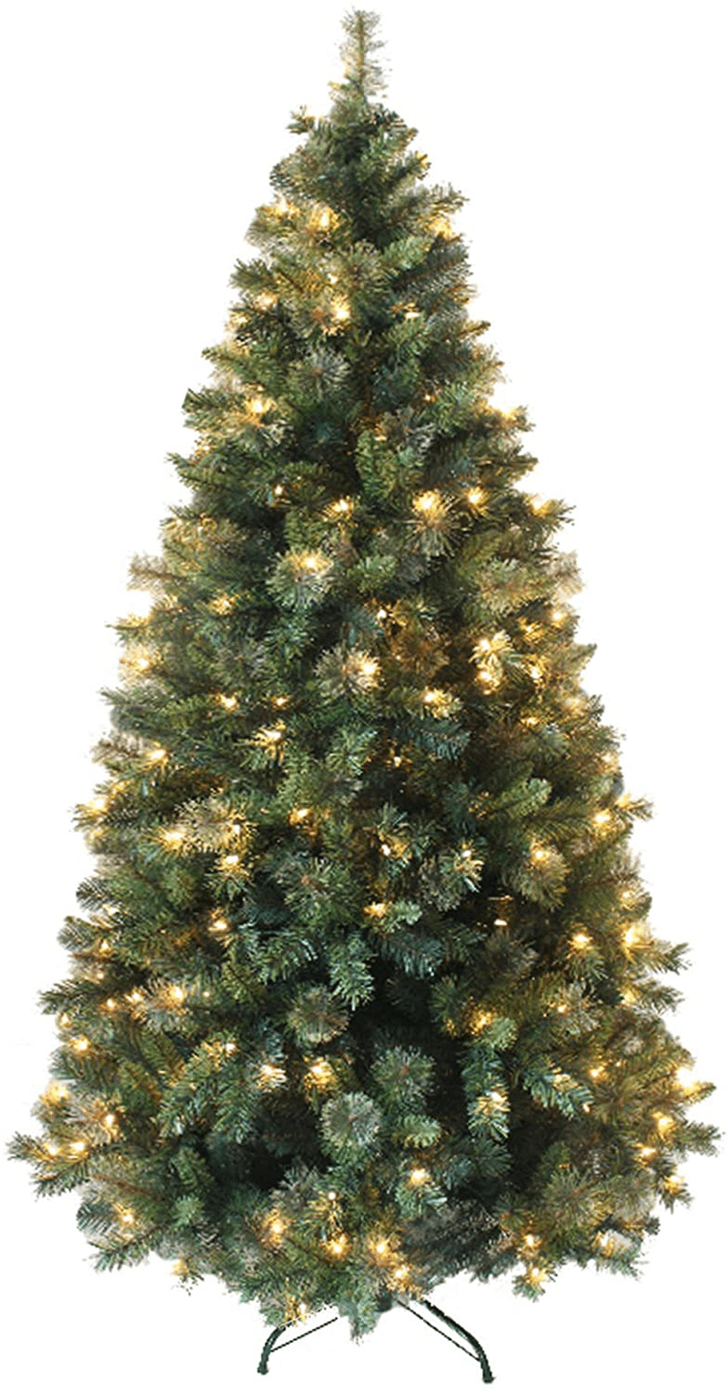 AMERIQUE 691322311464 6 FEET Eight-Function Premium Magnificent Artificial Full Body Shape Christmas Tree with Metal Stand, Hinged Construction, Advanced Realistic Technology, Pre-Lit Green