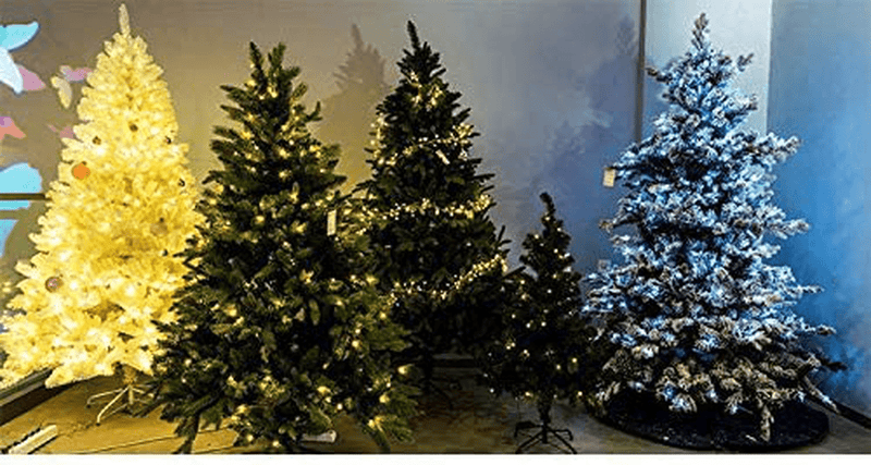 AMERIQUE 8' Eight-Function Multicolored and Warm White Pre-Lit Premium Artificial Green Christmas Tree with Metal Stand, Hinged Construction Home & Garden > Decor > Seasonal & Holiday Decorations > Christmas Tree Stands AMERIQUE   