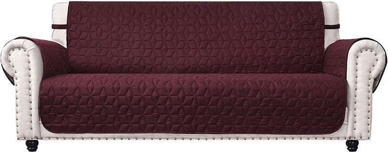Ameritex Couch Sofa Slipcover 100% Waterproof Nonslip Quilted Furniture Protector Slipcover for Dogs, Children, Pets Sofa Slipcover Machine Washable (Burgundy, 68'') Home & Garden > Decor > Chair & Sofa Cushions Ameritex Burgundy 68'' 
