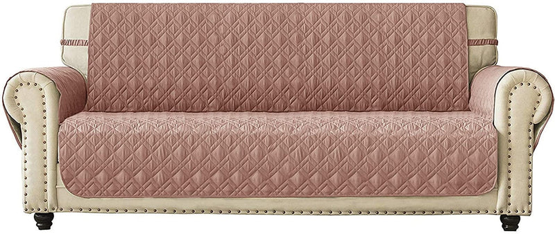 Ameritex Couch Sofa Slipcover 100% Waterproof Nonslip Quilted Furniture Protector Slipcover for Dogs, Children, Pets Sofa Slipcover Machine Washable (Burgundy, 68'') Home & Garden > Decor > Chair & Sofa Cushions Ameritex Pink 78'' 