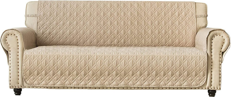 Ameritex Couch Sofa Slipcover 100% Waterproof Nonslip Quilted Furniture Protector Slipcover for Dogs, Children, Pets Sofa Slipcover Machine Washable (Burgundy, 68'') Home & Garden > Decor > Chair & Sofa Cushions Ameritex Beige 68" 