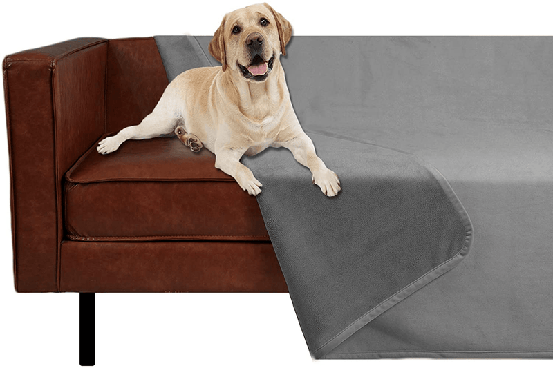 Ameritex Pet Bed Blanket Reversible 100% Waterproof Velvet Super Soft for Sofa and Bed Animals & Pet Supplies > Pet Supplies > Dog Supplies > Dog Beds Ameritex Light Grey+grey 68x82 Inches 