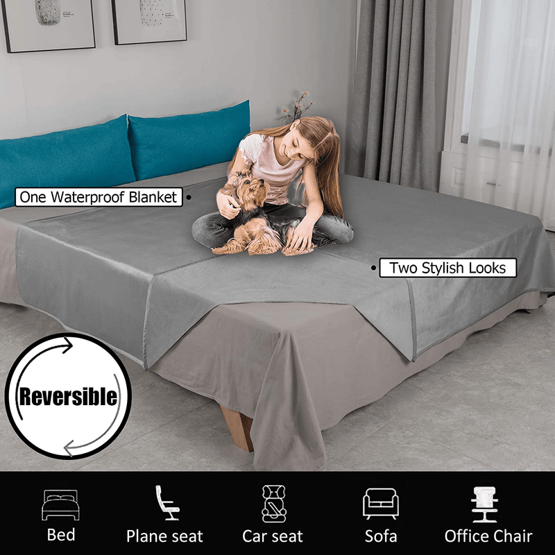 Ameritex Pet Bed Blanket Reversible 100% Waterproof Velvet Super Soft for Sofa and Bed Animals & Pet Supplies > Pet Supplies > Dog Supplies > Dog Beds Ameritex   