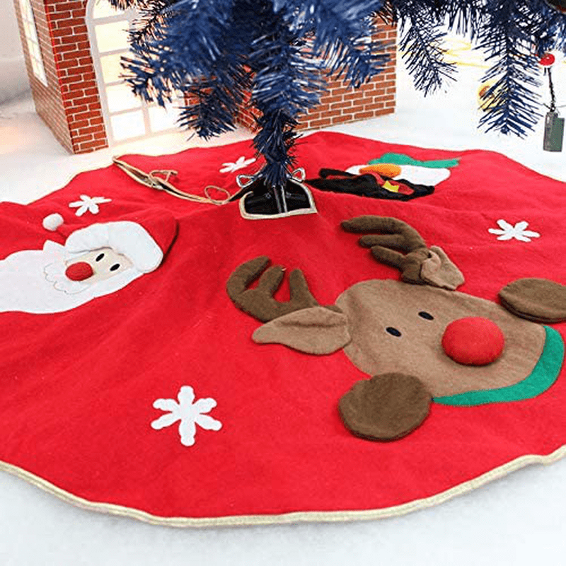 Amerzam Christmas Tree Skirt Mat Christmas Holiday Party Decoration (RED) Home & Garden > Decor > Seasonal & Holiday Decorations > Christmas Tree Skirts Amerzam Red  