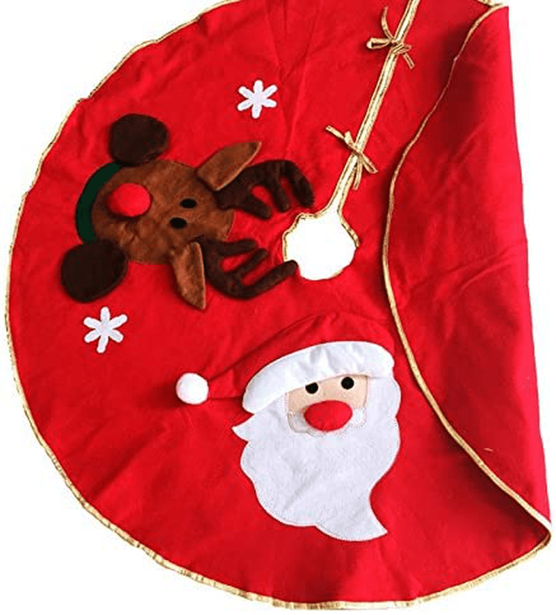 Amerzam Christmas Tree Skirt Mat Christmas Holiday Party Decoration (RED) Home & Garden > Decor > Seasonal & Holiday Decorations > Christmas Tree Skirts Amerzam   