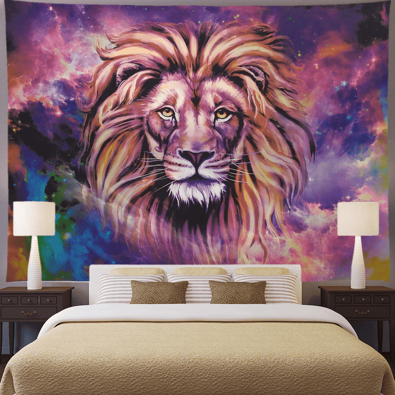 Ameyahud Lion Tapestry Starry Sky Lion Tapestries Hippie Bohemian Animal Wall Hanging Tapestry Galaxy Vivid Tapestry Painting African Lion Wall Tapestry for Living Room Bedroom Dorm Decor Home & Garden > Decor > Artwork > Decorative TapestriesHome & Garden > Decor > Artwork > Decorative Tapestries Ameyahud Starry Lion XL/70.8" × 92.5" 