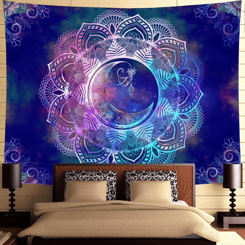 Ameyahud Mandala Tapestry Blue Starry Night Tapestry Mandala Celestial Moon Tapestry Wall Hanging Bohemian Psychedelic Wall Tapestry Hippie Boho Trippy Tapestry for Ceiling Living Room Home Decor Home & Garden > Decor > Artwork > Decorative TapestriesHome & Garden > Decor > Artwork > Decorative Tapestries Ameyahud Mandala Blue L/59.1" x 78.7" 