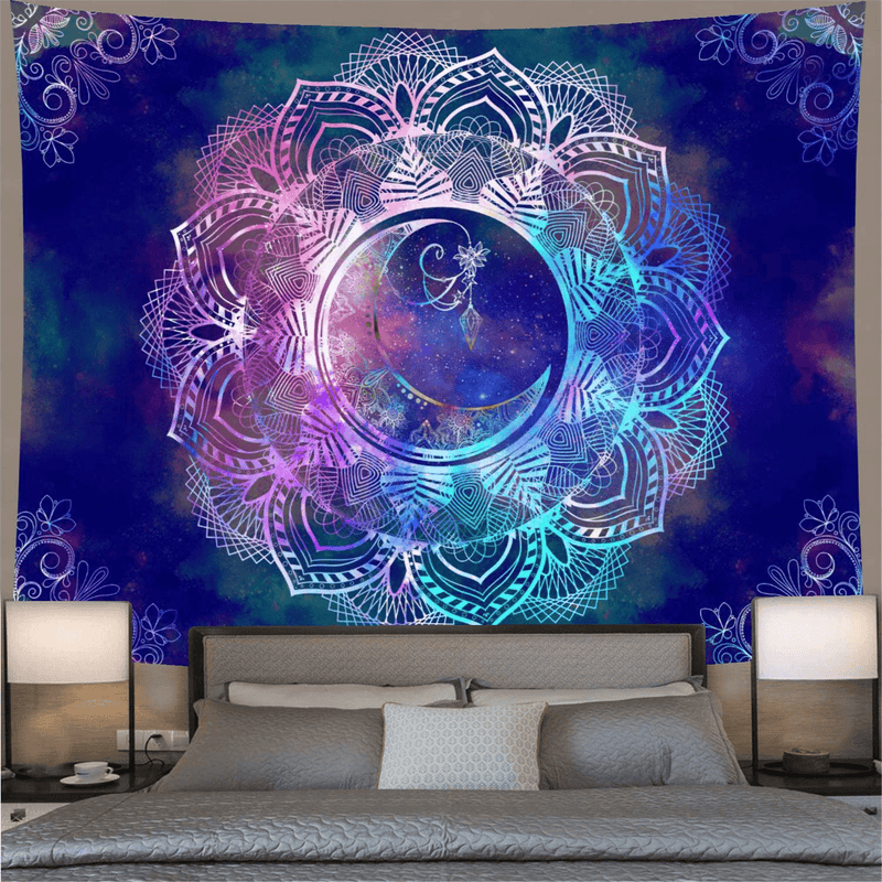 Ameyahud Mandala Tapestry Blue Starry Night Tapestry Mandala Celestial Moon Tapestry Wall Hanging Bohemian Psychedelic Wall Tapestry Hippie Boho Trippy Tapestry for Ceiling Living Room Home Decor Home & Garden > Decor > Artwork > Decorative TapestriesHome & Garden > Decor > Artwork > Decorative Tapestries Ameyahud   