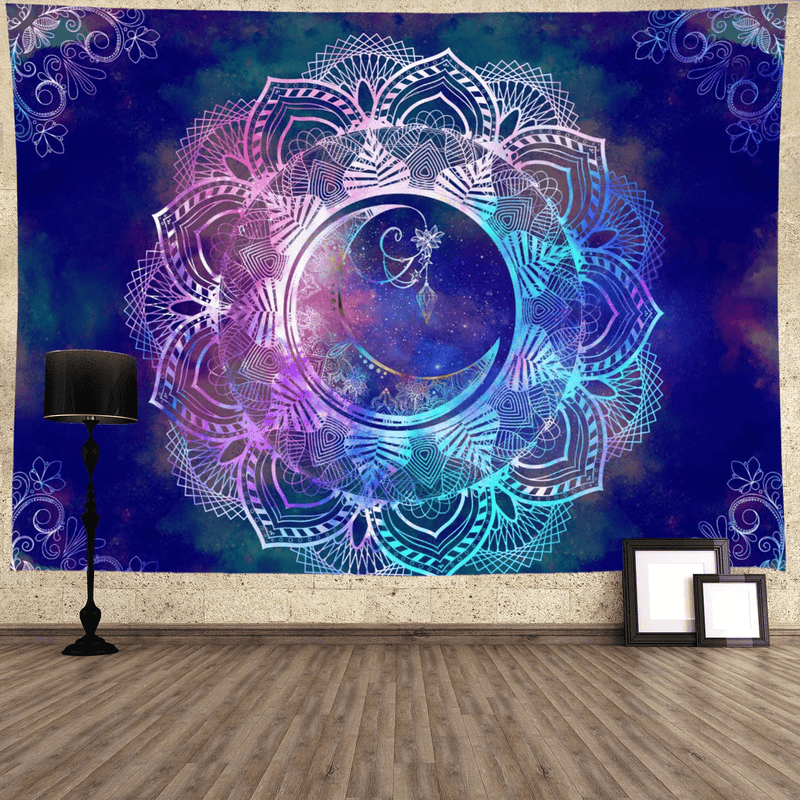 Ameyahud Mandala Tapestry Blue Starry Night Tapestry Mandala Celestial Moon Tapestry Wall Hanging Bohemian Psychedelic Wall Tapestry Hippie Boho Trippy Tapestry for Ceiling Living Room Home Decor Home & Garden > Decor > Artwork > Decorative TapestriesHome & Garden > Decor > Artwork > Decorative Tapestries Ameyahud   