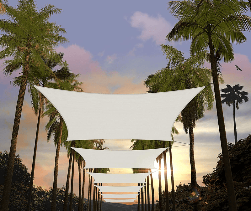 Amgo 12' x 16' Beige Rectangle Sun Shade Sail Canopy Awning ATAPR1216, 95% UV Blockage, Water & Air Permeable, Commercial and Residential (Custom Home & Garden > Lawn & Garden > Outdoor Living > Outdoor Umbrella & Sunshade Accessories Amgo White 10' x 20' standard size 