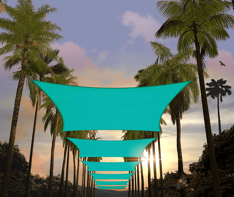 Amgo 12' x 16' Beige Rectangle Sun Shade Sail Canopy Awning ATAPR1216, 95% UV Blockage, Water & Air Permeable, Commercial and Residential (Custom Home & Garden > Lawn & Garden > Outdoor Living > Outdoor Umbrella & Sunshade Accessories Amgo Turquoise 11' x 15' Custom Size 