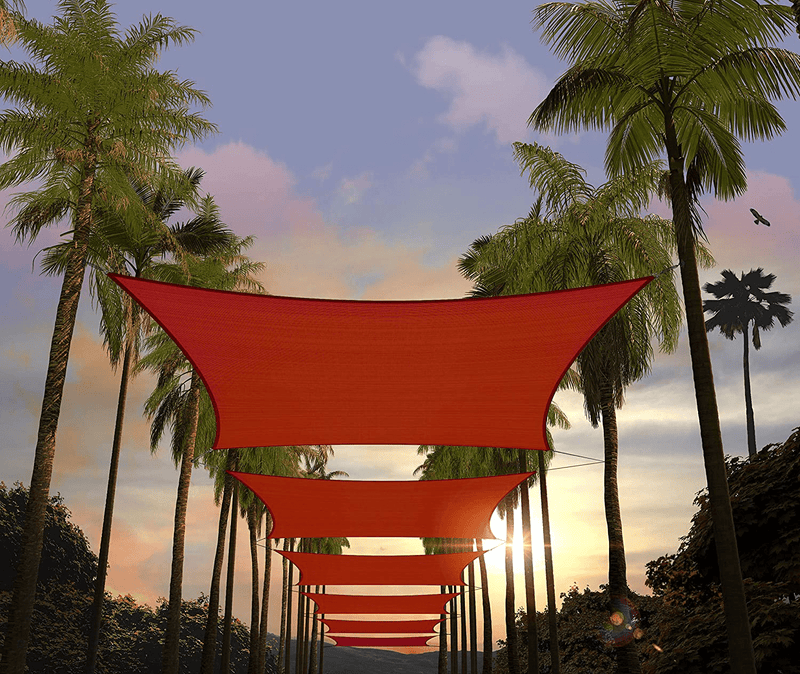 Amgo 12' x 16' Beige Rectangle Sun Shade Sail Canopy Awning ATAPR1216, 95% UV Blockage, Water & Air Permeable, Commercial and Residential (Custom Home & Garden > Lawn & Garden > Outdoor Living > Outdoor Umbrella & Sunshade Accessories Amgo Red 12' x 12' standard size 