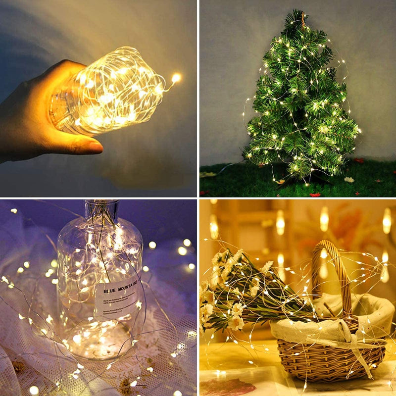 AMIR Upgraded Fairy String Lights, 12 Pack Starry Lights Battery Operated, 3.3Ft 20 LED Indoor Outdoor Halloween String Lights, Copper Wire Lights for Party, Wedding, Christmas Decoration (Warm White) Home & Garden > Lighting > Light Ropes & Strings AMIR   