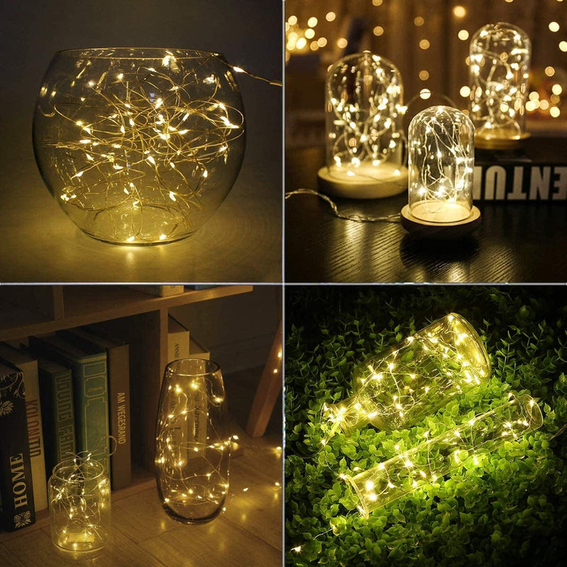 AMIR Upgraded Fairy String Lights, 12 Pack Starry Lights Battery Operated, 3.3Ft 20 LED Indoor Outdoor Halloween String Lights, Copper Wire Lights for Party, Wedding, Christmas Decoration (Warm White)