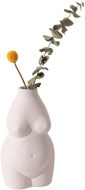 AMITD 6.2" Small Ceramic Flower Vases Decorative Boho Home Decor Female Body Form Art Vase (Beige Body vase) Home & Garden > Decor > Vases AMITD White Body Vase  