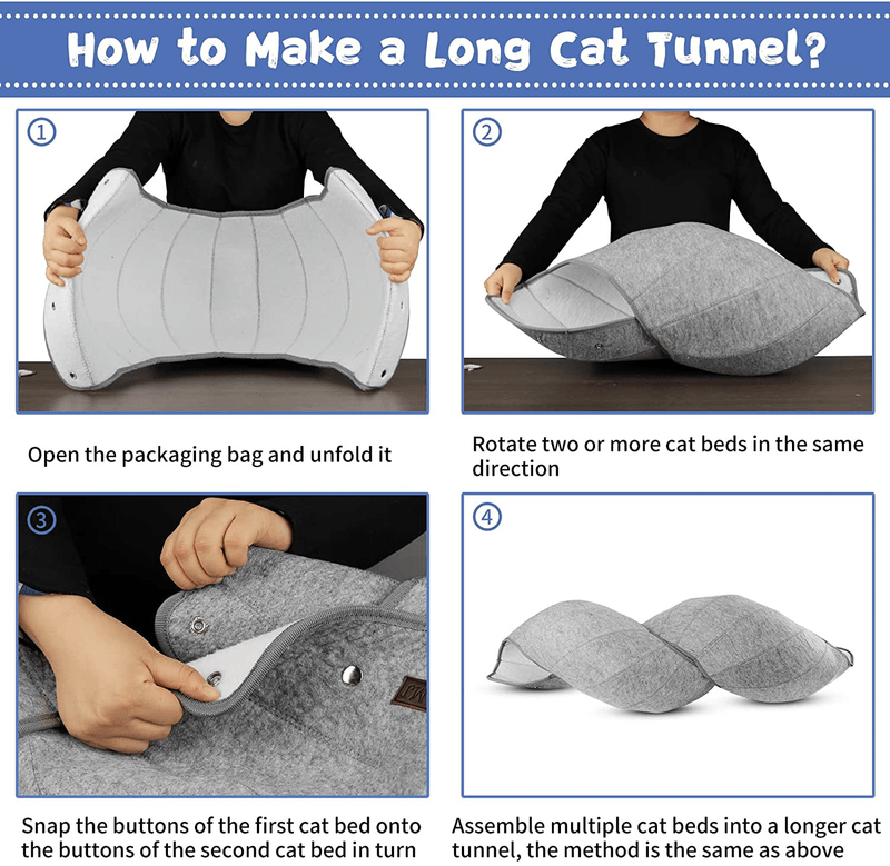 AMJ K·1 Cat Cave Bed Indoor - Cat Toys & Foldable Pet Tunnel Tube Condos, as a Multi-Function Fun Toy for Puppy Dogs & Cats