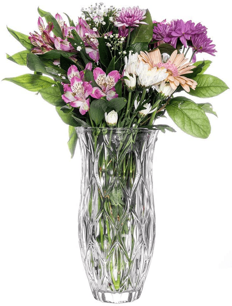 Amlong Crystal Large Size Clear Floral Vase 12 inches High (6 inch Top and 3 inch Bottom) Home & Garden > Decor > Vases Amlong Crystal   