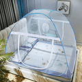 AMMER Pop up Mosquito Net Tent for Beds, Portable Foldable Mosquito Netting Folding Design with Net Bottom,2 Entries,Suit for Twin to King Size Bed (79X71X59Inch) Sporting Goods > Outdoor Recreation > Camping & Hiking > Mosquito Nets & Insect Screens AMMER Light Blue  