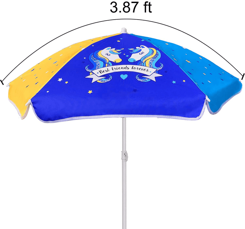 AMMSUN 47 Inch Seaside Beach Umbrella for Sand and Water Table - Kids Durable umbrella Beach Camping Garden Outdoor Play Shade