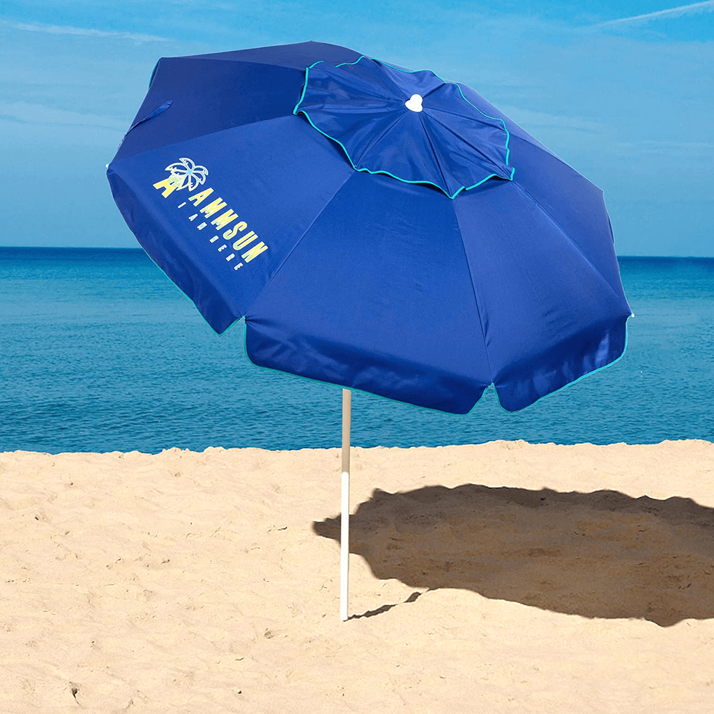 AMMSUN 6.5FT Beach Umbrella Outdoor Portable UV 50+ Sunshade Umbrella