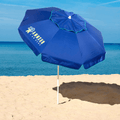 AMMSUN 6.5FT Beach Umbrella Outdoor Portable UV 50+ Sunshade Umbrella With Push Button Tilt and Carry Bag for Patio Garden Beach Pool Backyard Multicolor Blue