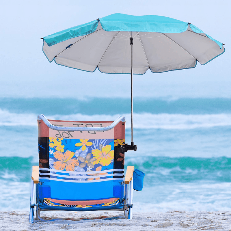 AMMSUN Beach Umbrella with Adjustable Clamp 43 inches UPF 50+, Portable Clamp on Stroller, Wheelchair, and Wagon (Sky Blue) Home & Garden > Lawn & Garden > Outdoor Living > Outdoor Umbrella & Sunshade Accessories AMMSUN   