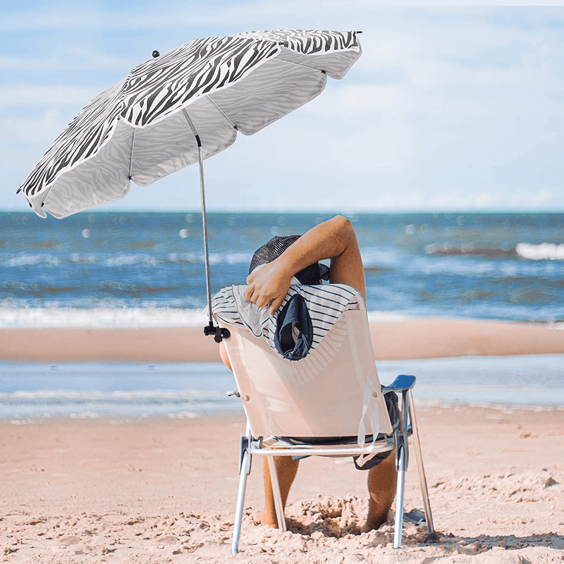 AMMSUN Chair Umbrella with Universal Clamp and 360-degree Swivel 43 inches UPF 50+, Great for Patio Chair, Beach Chair, Stroller, Sport chair, Wheelchair, and Wagon - Zebra Home & Garden > Lawn & Garden > Outdoor Living > Outdoor Umbrella & Sunshade Accessories AMMSUN   