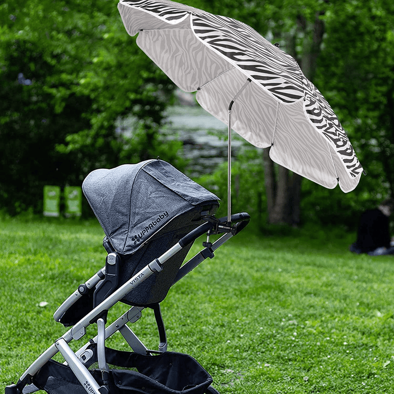 AMMSUN Chair Umbrella with Universal Clamp and 360-degree Swivel 43 inches UPF 50+, Great for Patio Chair, Beach Chair, Stroller, Sport chair, Wheelchair, and Wagon - Zebra Home & Garden > Lawn & Garden > Outdoor Living > Outdoor Umbrella & Sunshade Accessories AMMSUN   