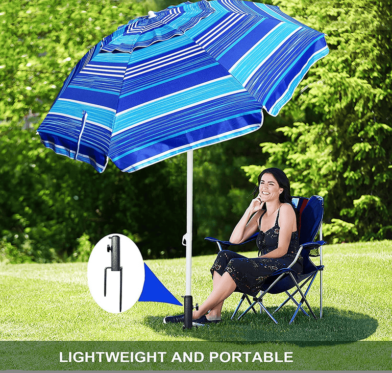 AMMSUN Patio Umbrella Steel Anchor Beach Umbrella Heavy Duty Metal Ground Grass Auger Holder Stands with Two Forks Ideal for Use in Soil Black Home & Garden > Lawn & Garden > Outdoor Living > Outdoor Umbrella & Sunshade Accessories AMMSUN   