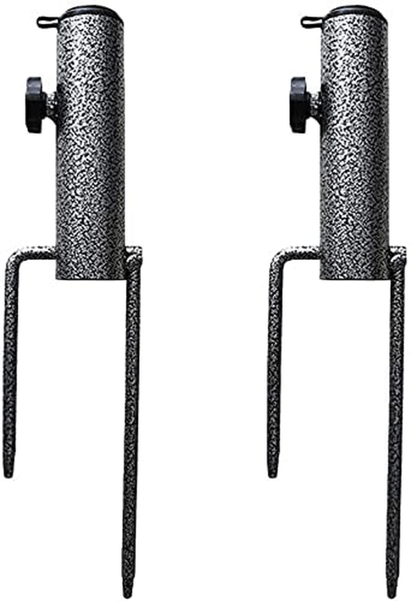 AMMSUN Patio Umbrella Steel Anchor Beach Umbrella Heavy Duty Metal Ground Grass Auger Holder Stands with Two Forks Ideal for Use in Soil Black Home & Garden > Lawn & Garden > Outdoor Living > Outdoor Umbrella & Sunshade Accessories AMMSUN Charcoal black  
