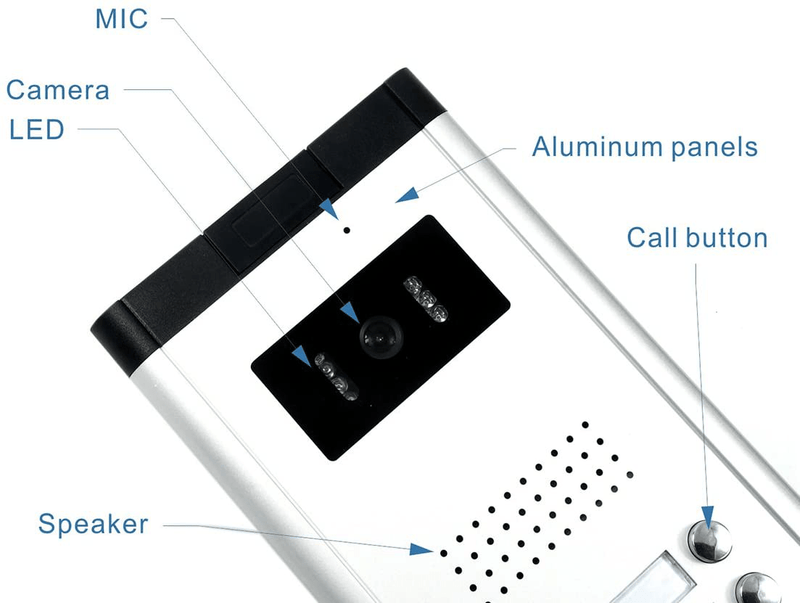 AMOCAM Apartment Video Intercom System, Wired 7 Inches Monitor Video Door Phone Kit, 4 Household Apartment Video Doorbell, Support Monitoring, Unlock, Dual Way Door Intercom, 1 PCS Camera 4 PCS Screen