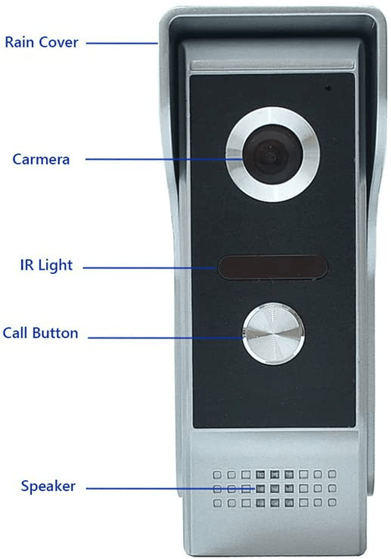 AMOCAM Wired Video Intercom System, 7 Inches Video Doorbell Door Phone System, Wired Video Door Phone HD Camera Kits Support Unlock, Monitoring, Dual-way Intercom for Villa Home Office Apartment