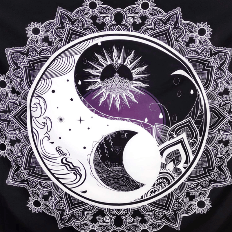 Amonercvita Sun and Moon Tapestry Black and White Tapestry Mandala Yin Yang Tapestry Tai Chi Wall Hanging Tapestry Psychedelic Wall Art Tapestry for Home (W59.1 × H51.2) Home & Garden > Decor > Artwork > Decorative TapestriesHome & Garden > Decor > Artwork > Decorative Tapestries Amonercvita   