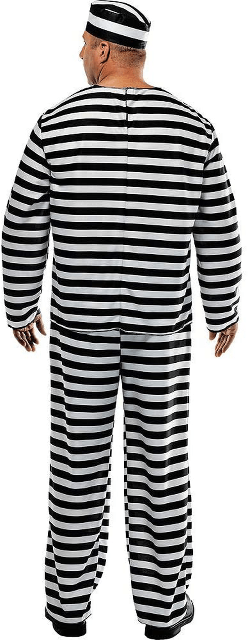 Amscan 840228 Men Jail Prisoner Costume Set - Plus Size, Black/White